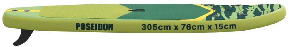 Pripučiamas Stan Up Irklas POSEIDON 305 x 76 x 15 cm Žalia
