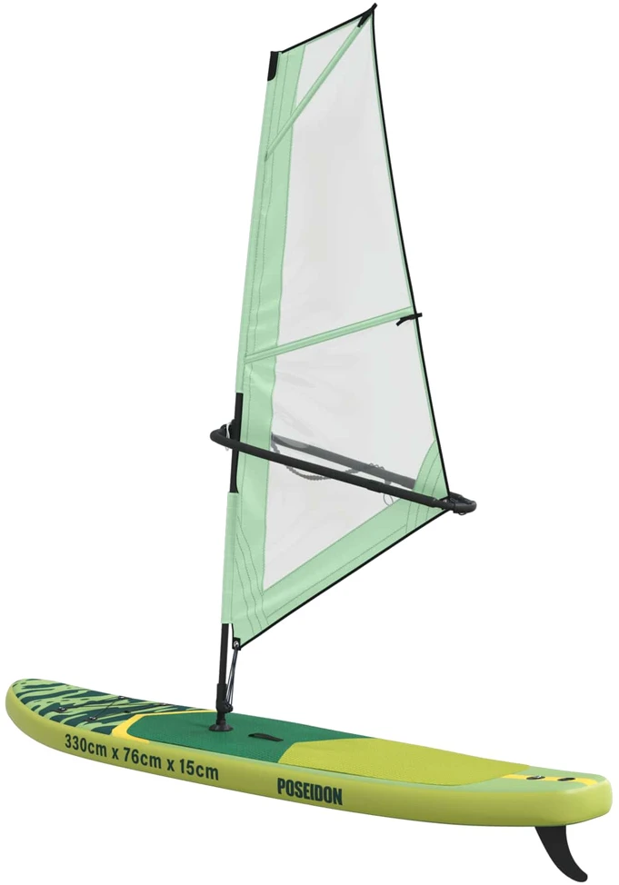 Pripučiamas SUP lenta su burės POSEIDON 330 x 76 x 15 cm Žalia
