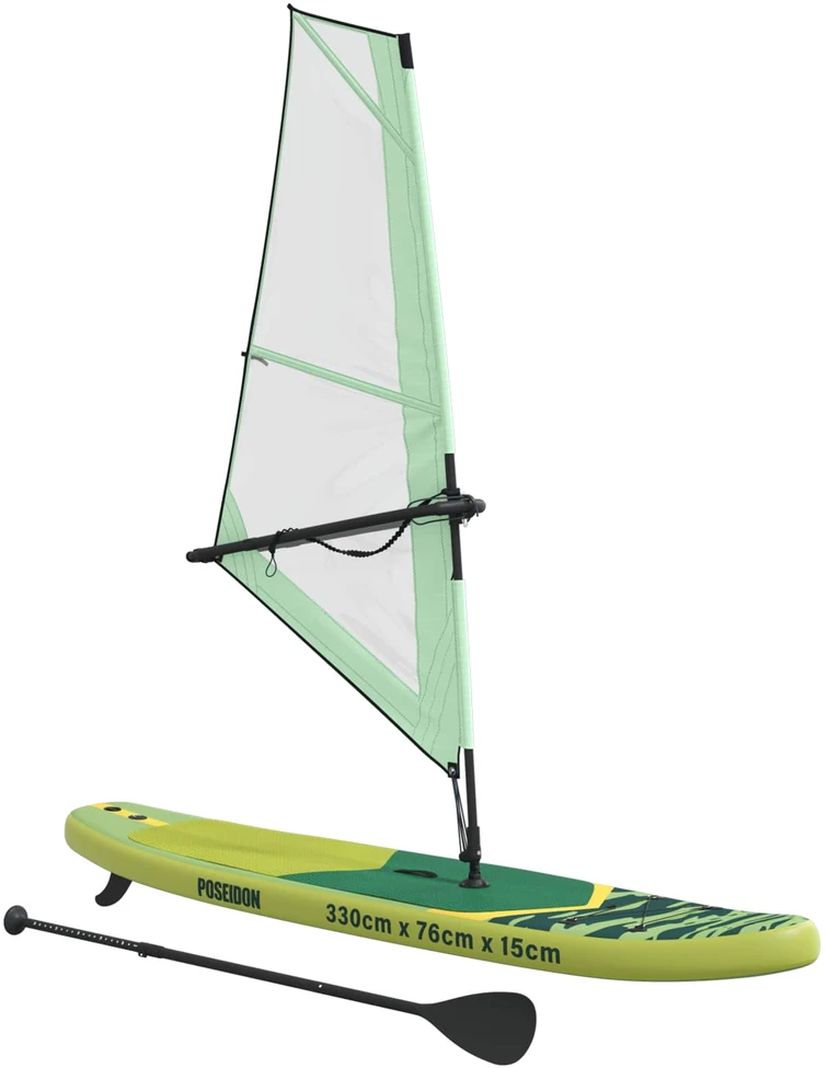 Pripučiamas SUP lenta su burės POSEIDON 330 x 76 x 15 cm Žalia