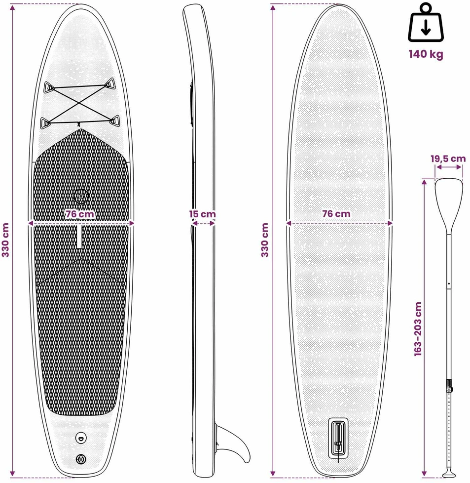 Pripučiamas SUP lenta su burės SCYLLA 330 x 76 x 15 cm Mėlyna