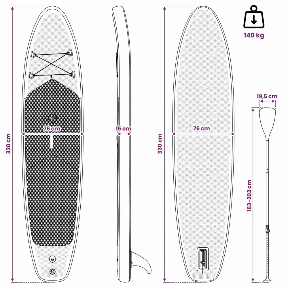 Pripučiamas SUP lenta su burės SCYLLA 330 x 76 x 15 cm Mėlyna