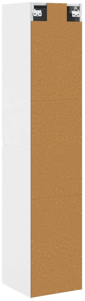 Prisegamas Vonios Spintelė Itin blizgi balta 33 x 34,5 x 160 cm