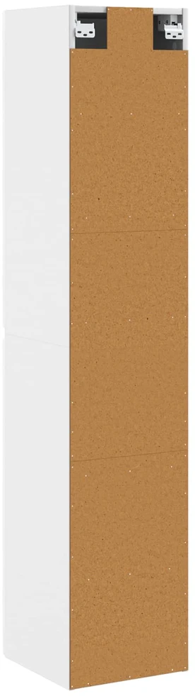 Prisegamas Vonios Spintelė Itin blizgi balta 33 x 34,5 x 160 cm