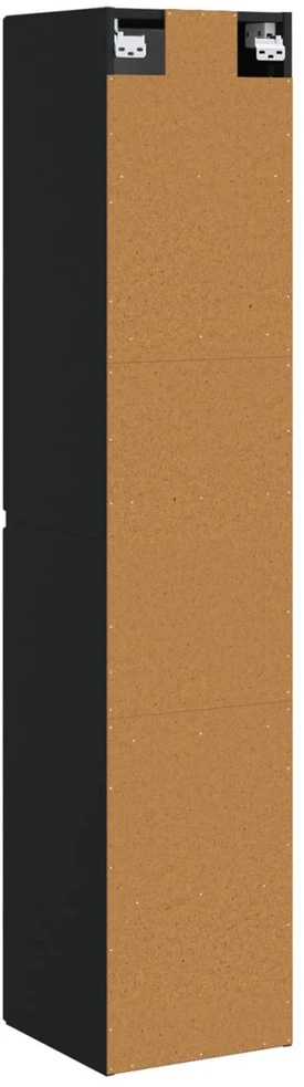 Prisegamas Vonios Spintelė Juoda 33 x 34,5 x 160 cm