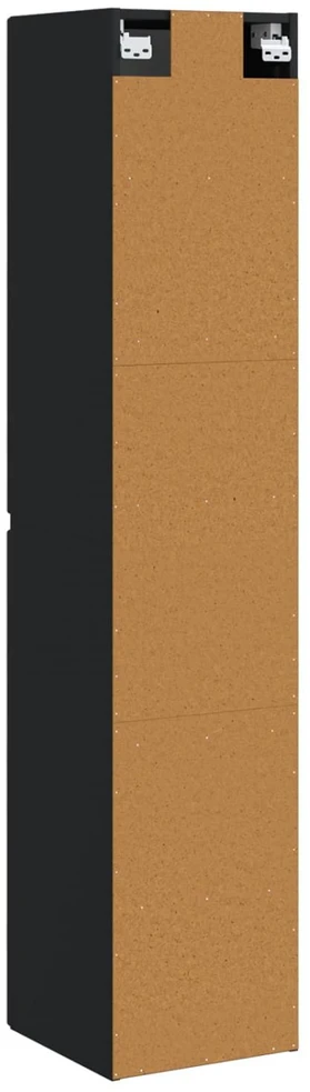 Prisegamas Vonios Spintelė Juoda 33 x 34,5 x 160 cm