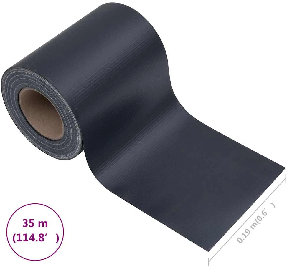 Privatumo suteikianti sodo pertvara, pilka, 35x0,19m, PVC