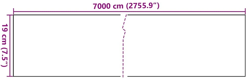 Privatumo juosta, PVC, 70x0,19 m, ruda