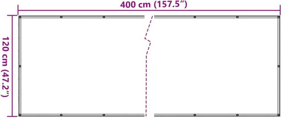 Privatumo suteikianti pertvara, antracito, 400x120cm, PVC