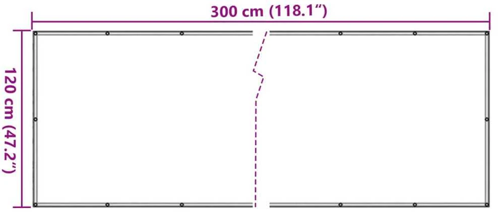 Privatumo suteikianti pertvara, antracito, 300x120cm, PVC