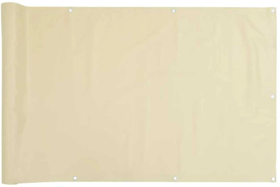 Privatumo suteikianti balkono pertvara, kreminė, 600x90cm, PVC