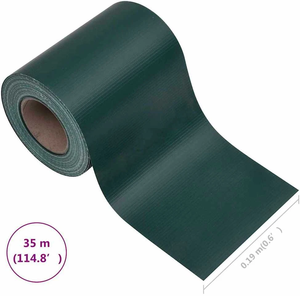 Privatumo suteikianti sodo pertvara, žalia, 35x0,19m, PVC