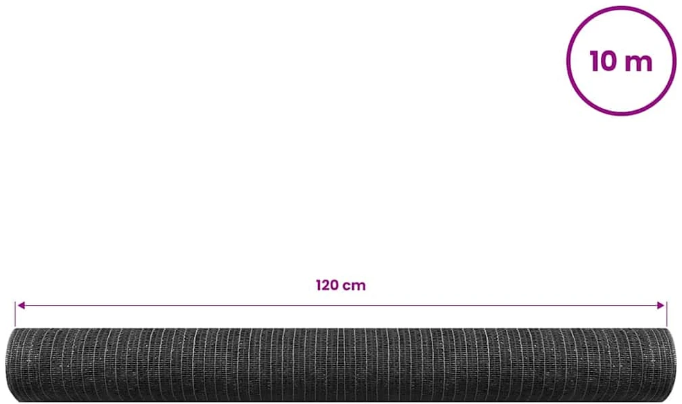 Privatumo suteikiantis tinklelis, antracito, 1,2x10m, HDPE