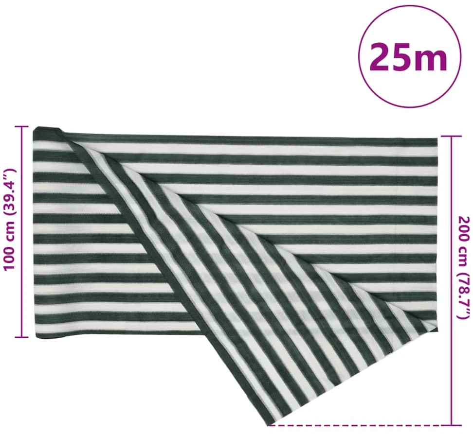 Privatumo suteikiantis tinklelis, baltas ir žalias, 2x25m, HDPE