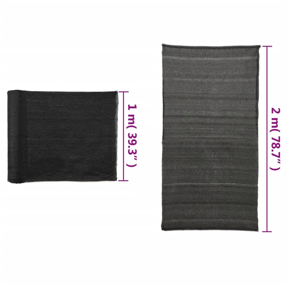 Privatumo suteikiantis tinklelis, juodas, 2x10 m, HDPE