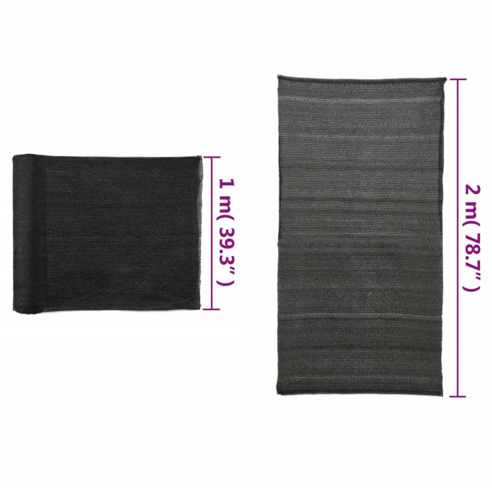 Privatumo suteikiantis tinklelis, juodas, 2x10 m, HDPE