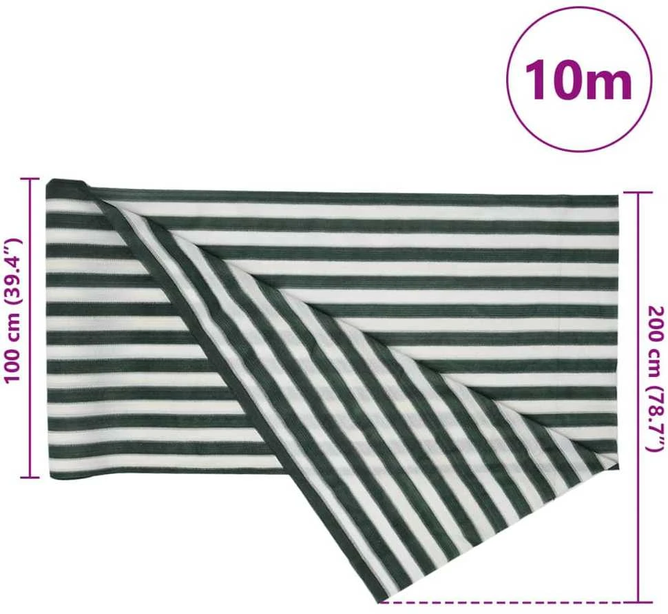 Privatumo suteikiantis tinklelis, žalias/baltas, 2x10m, HDPE