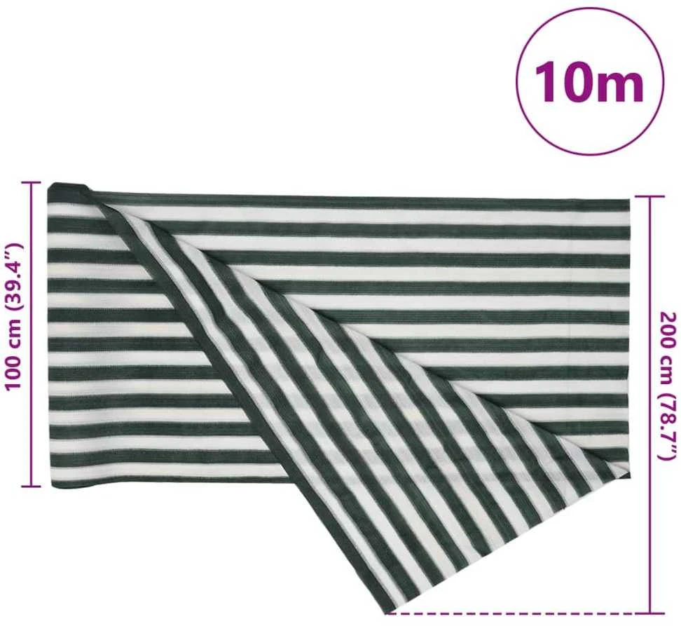 Privatumo suteikiantis tinklelis, žalias/baltas, 2x10m, HDPE