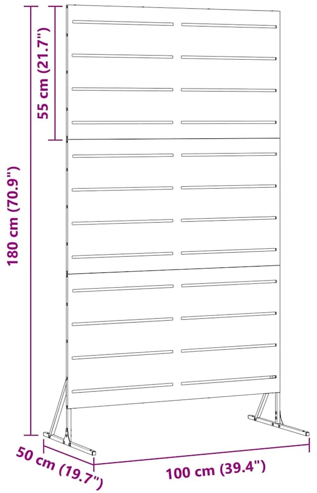 Privatumo žaliuzės 100 x 50 x 180 cm Galvanizuotas plienas