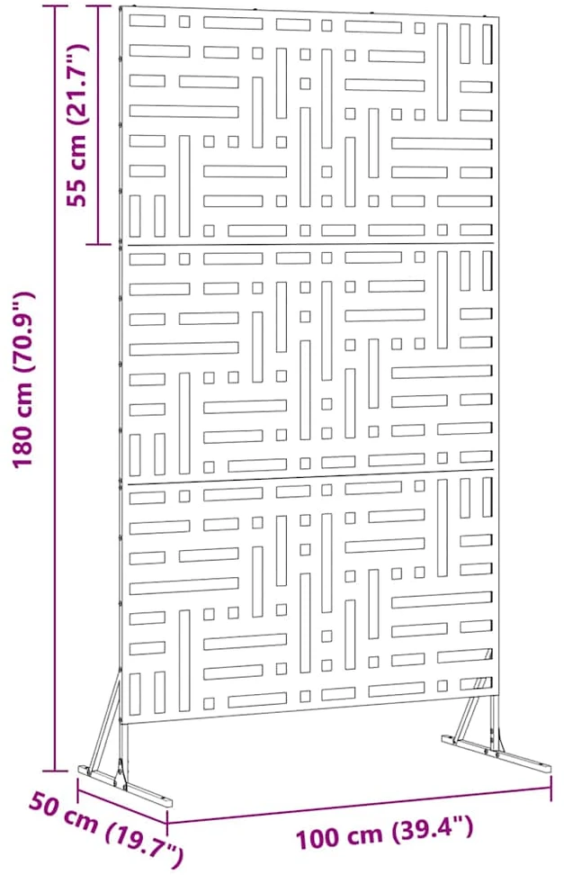Privatumo žaliuzės 100 x 50 x 180 cm Galvanizuotas plienas
