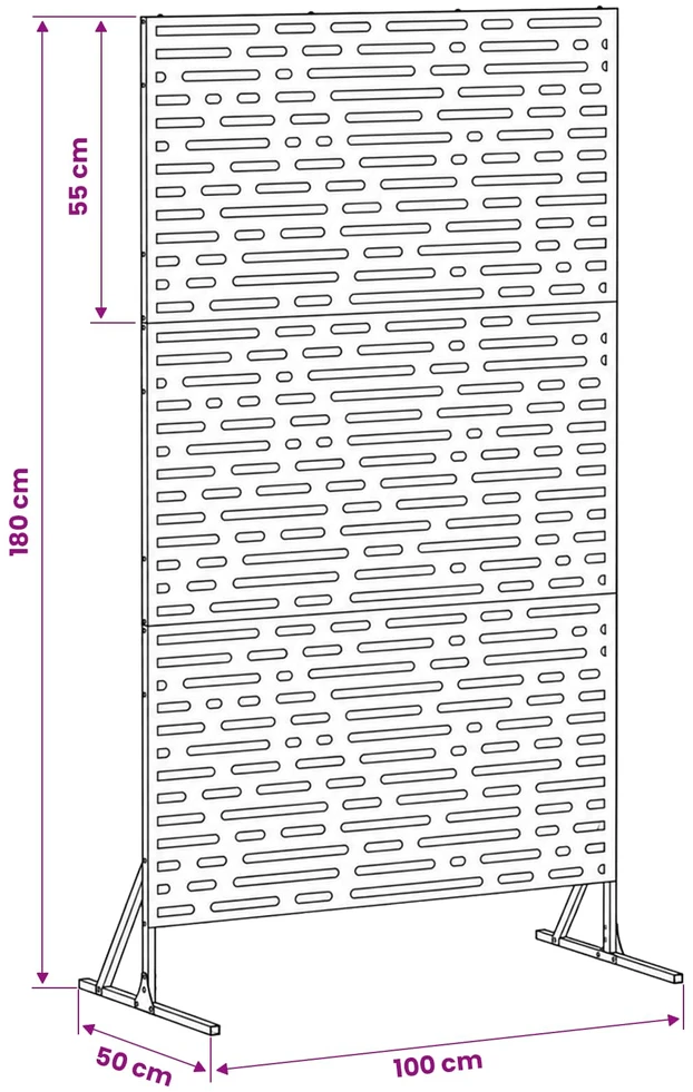Privatumo žaliuzės 100 x 50 x 180 cm Plienas Antracito