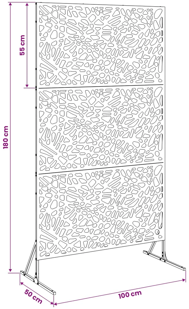 Privatumo žaliuzės 100 x 50 x 180 cm Rūdijanti