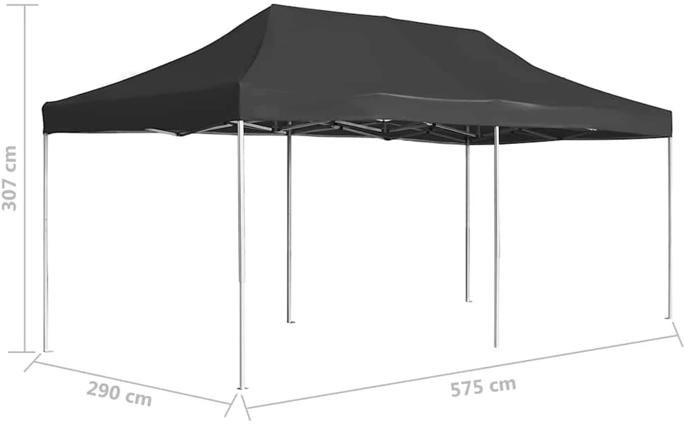 Prof. išskleid. prog. palapinė, antracito sp., 6x3m, aliuminis