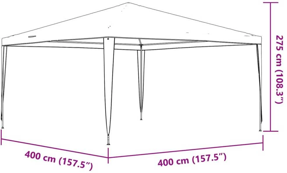 Profesionali proginė palapinė, antracito spalvos, 4x4m, 90g/m²