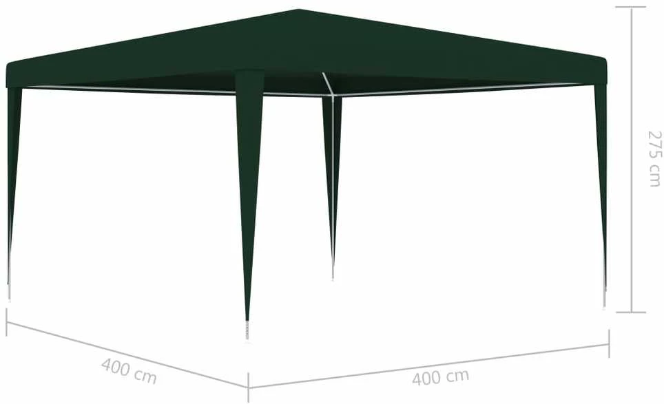 Profesionali proginė palapinė, žalios spalvos, 4x4m, 90g/m²