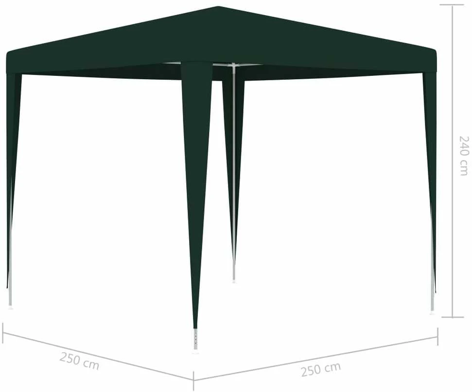 Profesionali proginė palapinė, žalios spalvos, 2,5x2,5m, 90g/m²