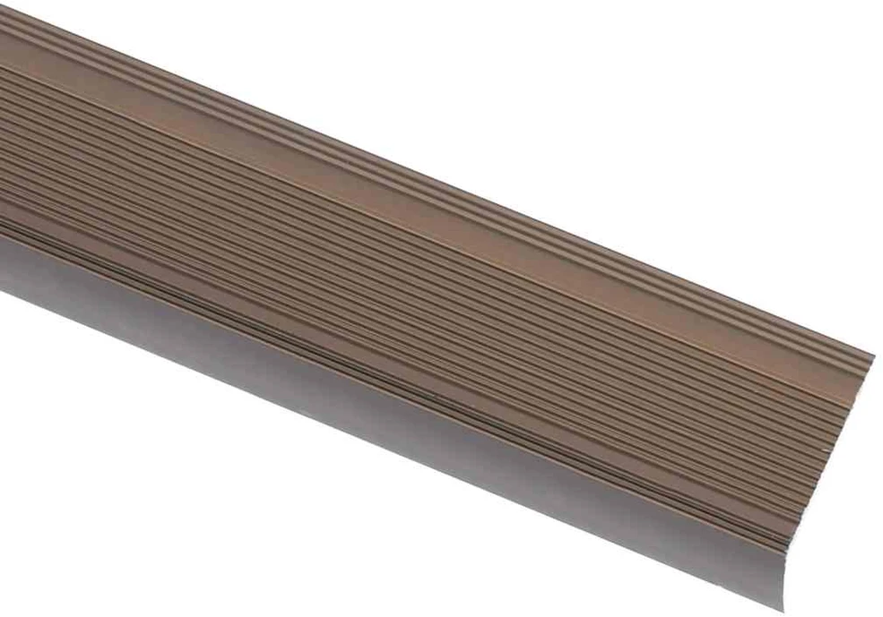 Profiliai laiptams, 15vnt., rudi, 100cm, aliuminis, L formos