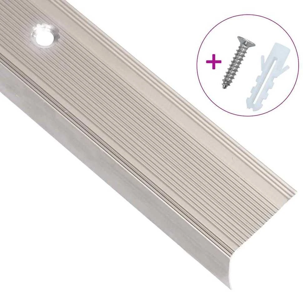 Profiliai laiptams, 15vnt., šampano, 100cm, aliuminis, L formos