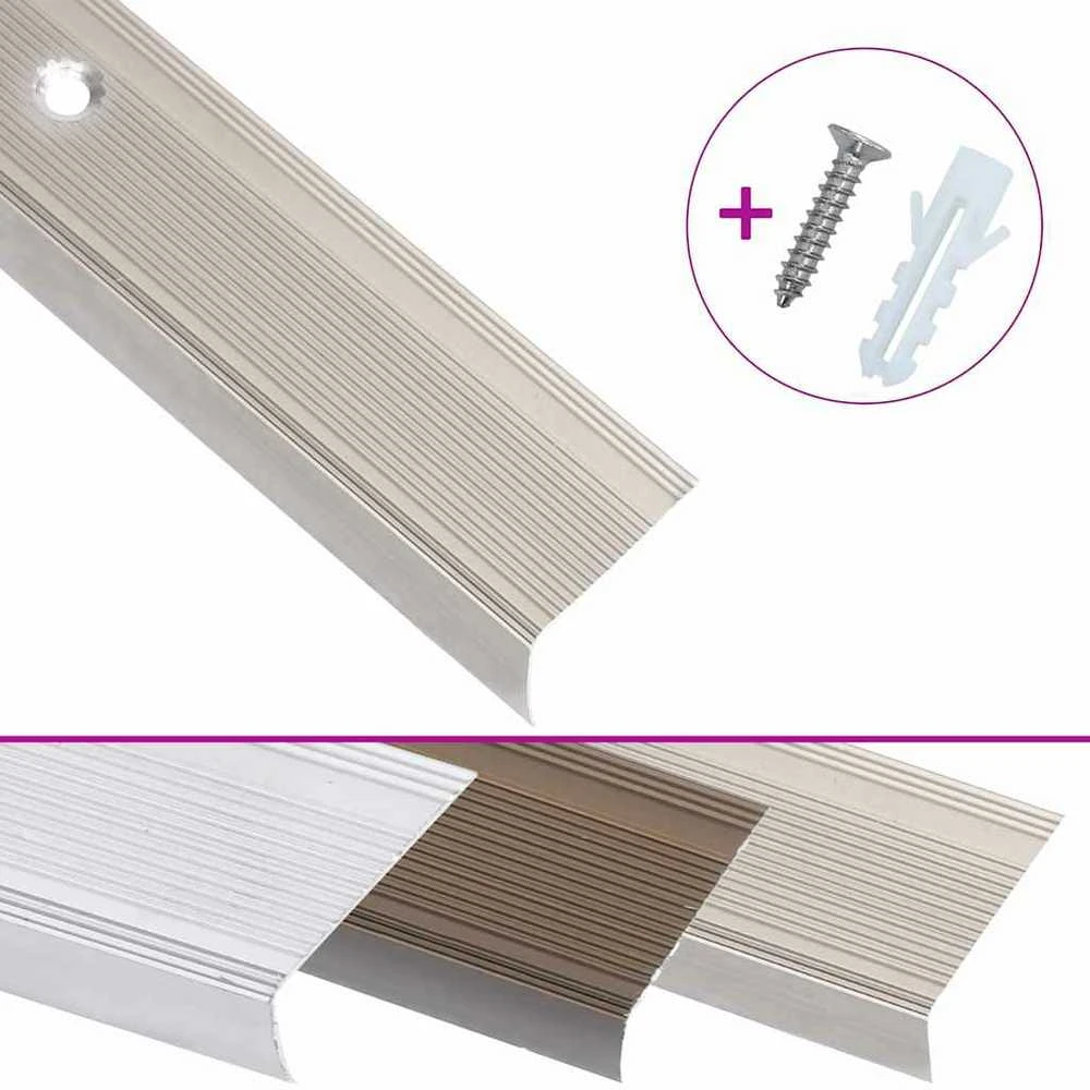 Profiliai laiptams, 15vnt., šampano, 100cm, aliuminis, L formos
