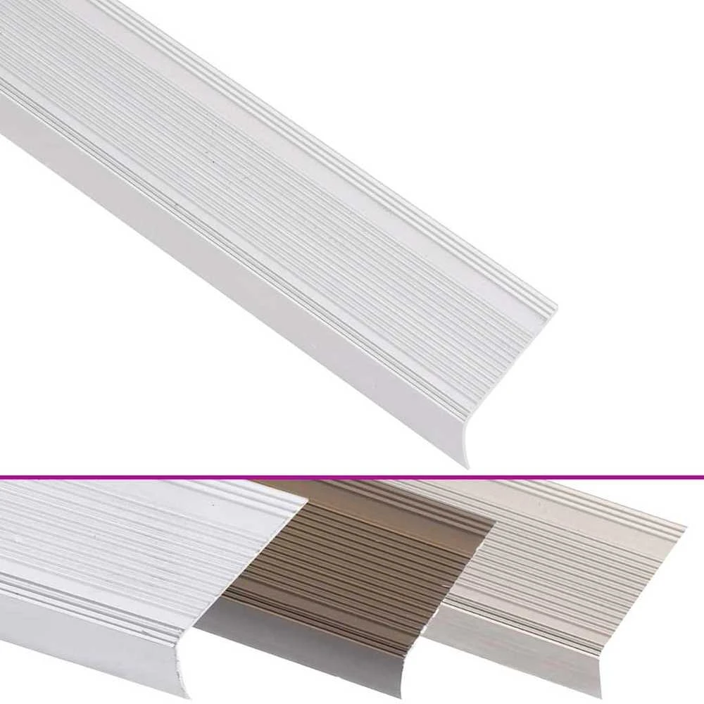 Profiliai laiptams, 15vnt., sidabro, 100cm, aliuminis, L formos