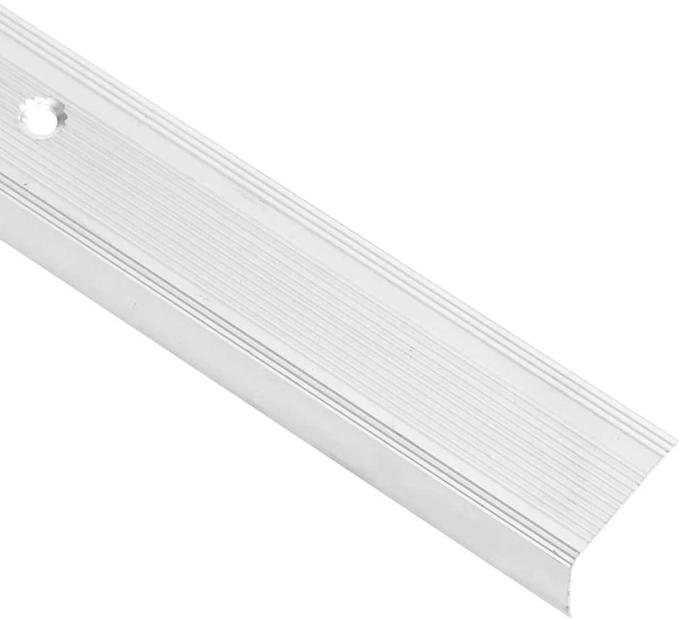 Profiliai laiptams, 15vnt., sidabro, 100cm, aliuminis, L formos