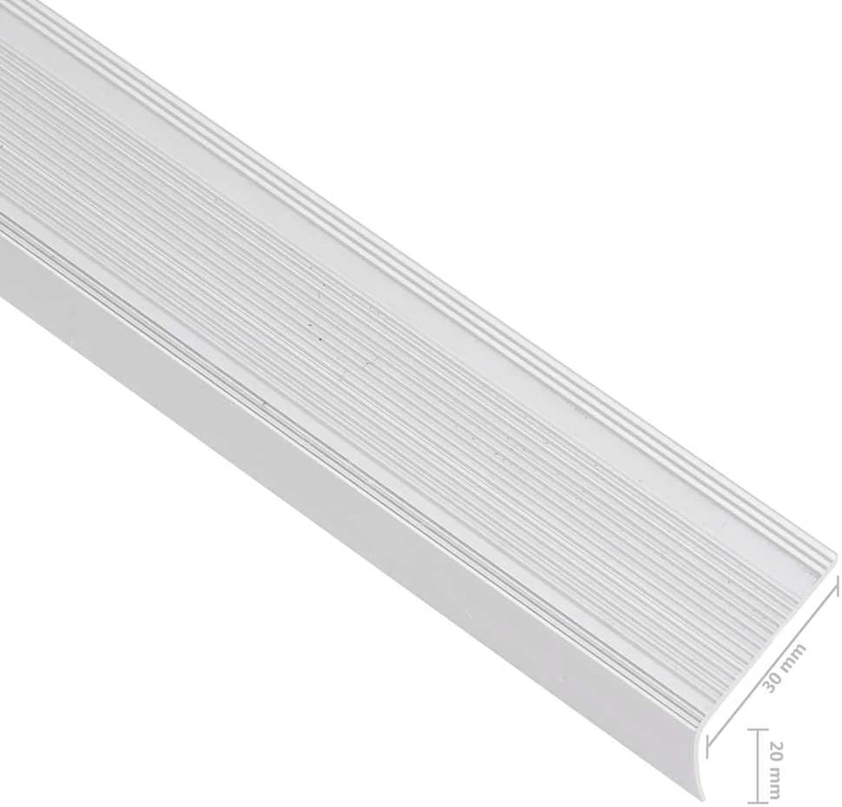 Profiliai laiptams, 15vnt., sidabro, 90 cm, aliuminis, L formos