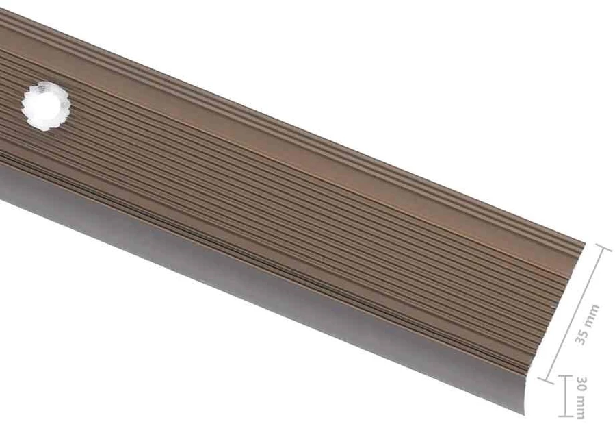 Profiliai laiptams, 5vnt., rudi, 100cm, aliuminis, L formos