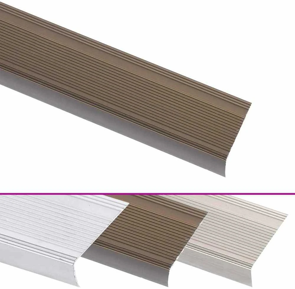 Profiliai laiptams, 5vnt., rudi, 100cm, aliuminis, L formos