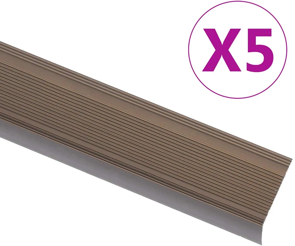 Profiliai laiptams, 5vnt., rudi, 90 cm, aliuminis, L formos