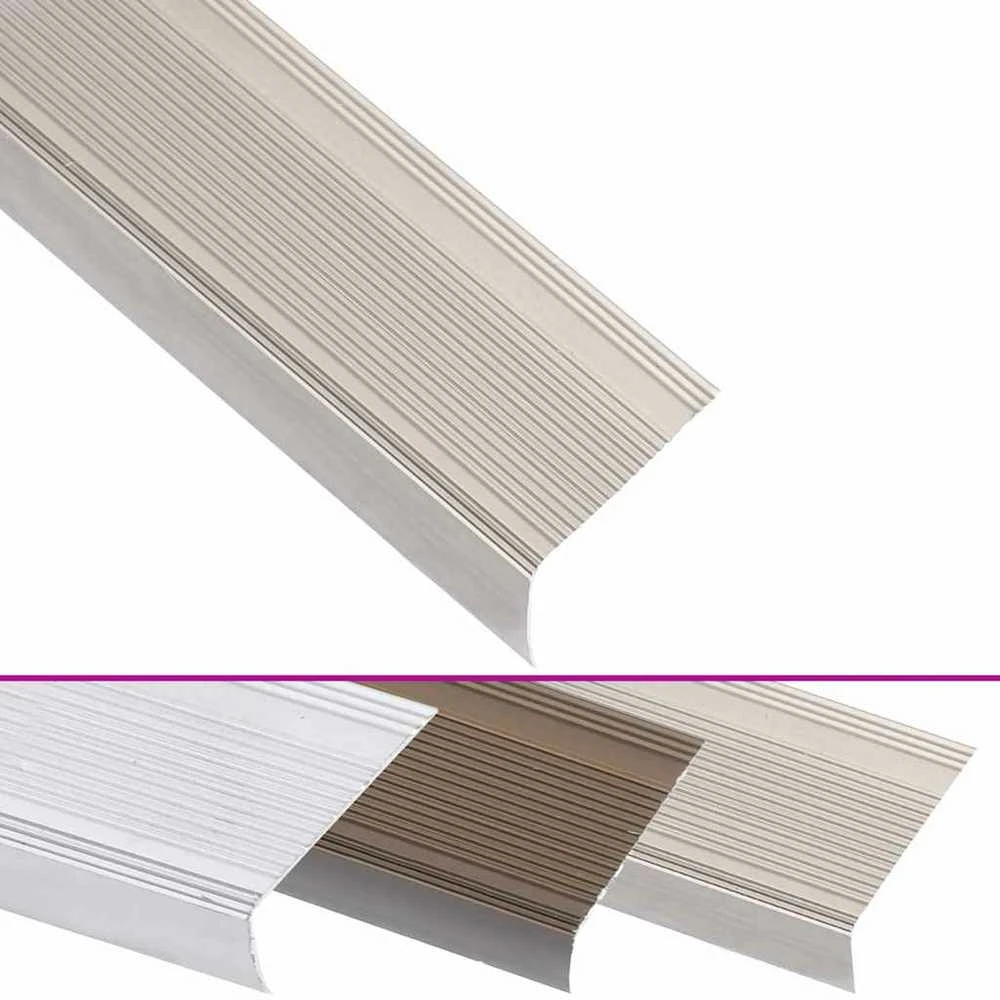 Profiliai laiptams, 5vnt., šampano, 100 cm, aliuminis, L formos