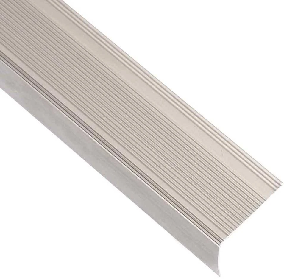 Profiliai laiptams, 5vnt., šampano, 100 cm, aliuminis, L formos
