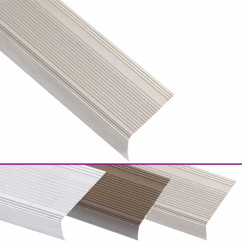 Profiliai laiptams, 5vnt., šampano, 100 cm, aliuminis, L formos