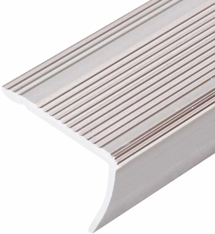 Profiliai laiptams, 5vnt., šampano, 90 cm, aliuminis, L formos