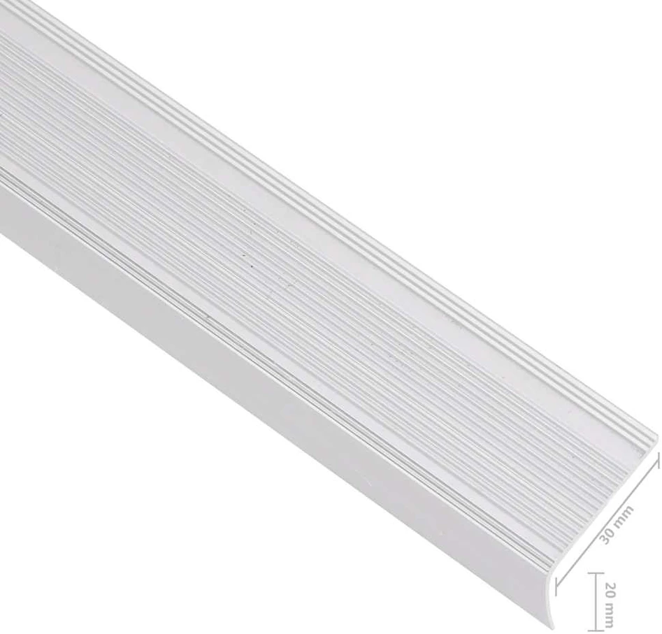 Profiliai laiptams, 5vnt., sidabro, 100 cm, aliuminis, L formos
