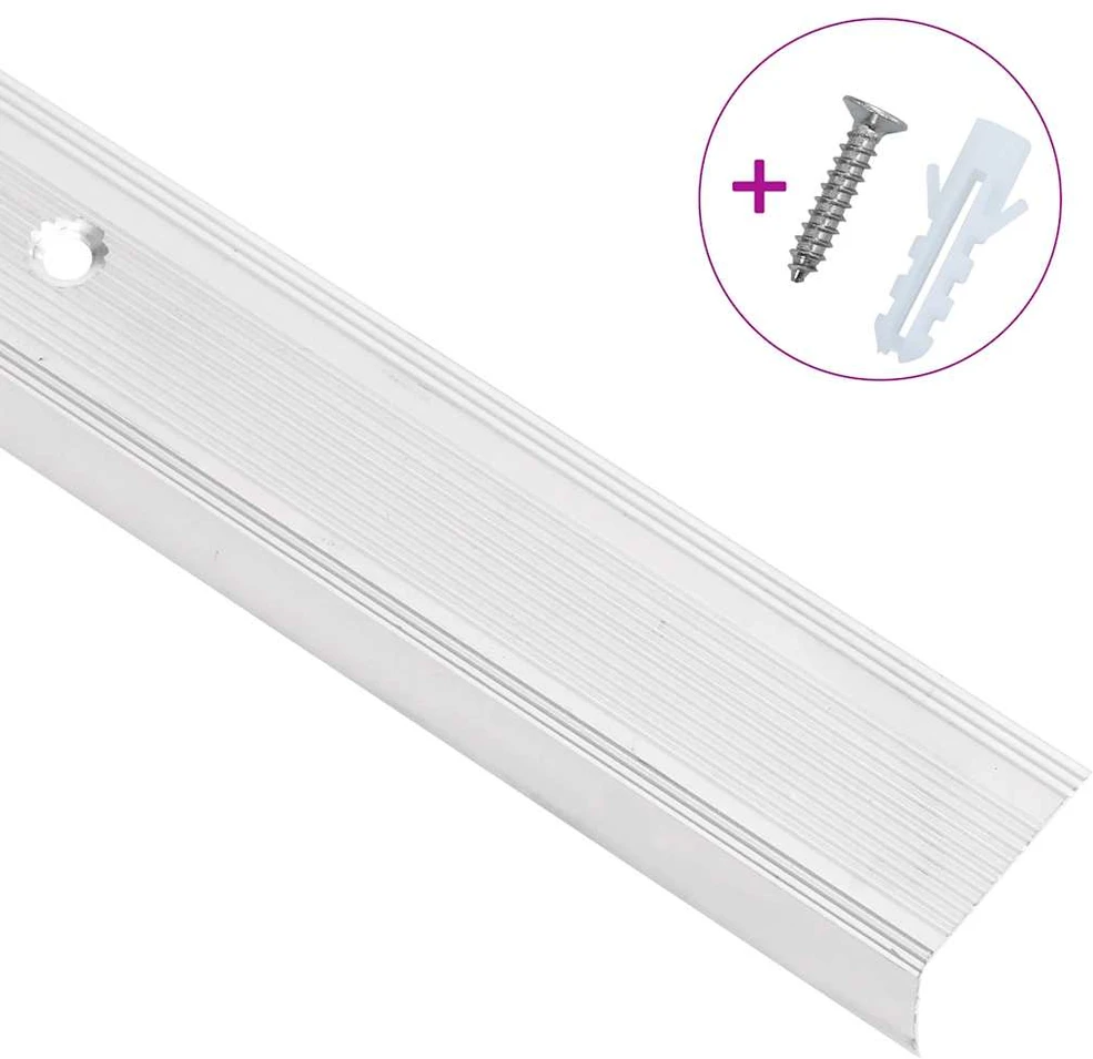 Profiliai laiptams, 5vnt., sidabro, 100 cm, aliuminis, L formos