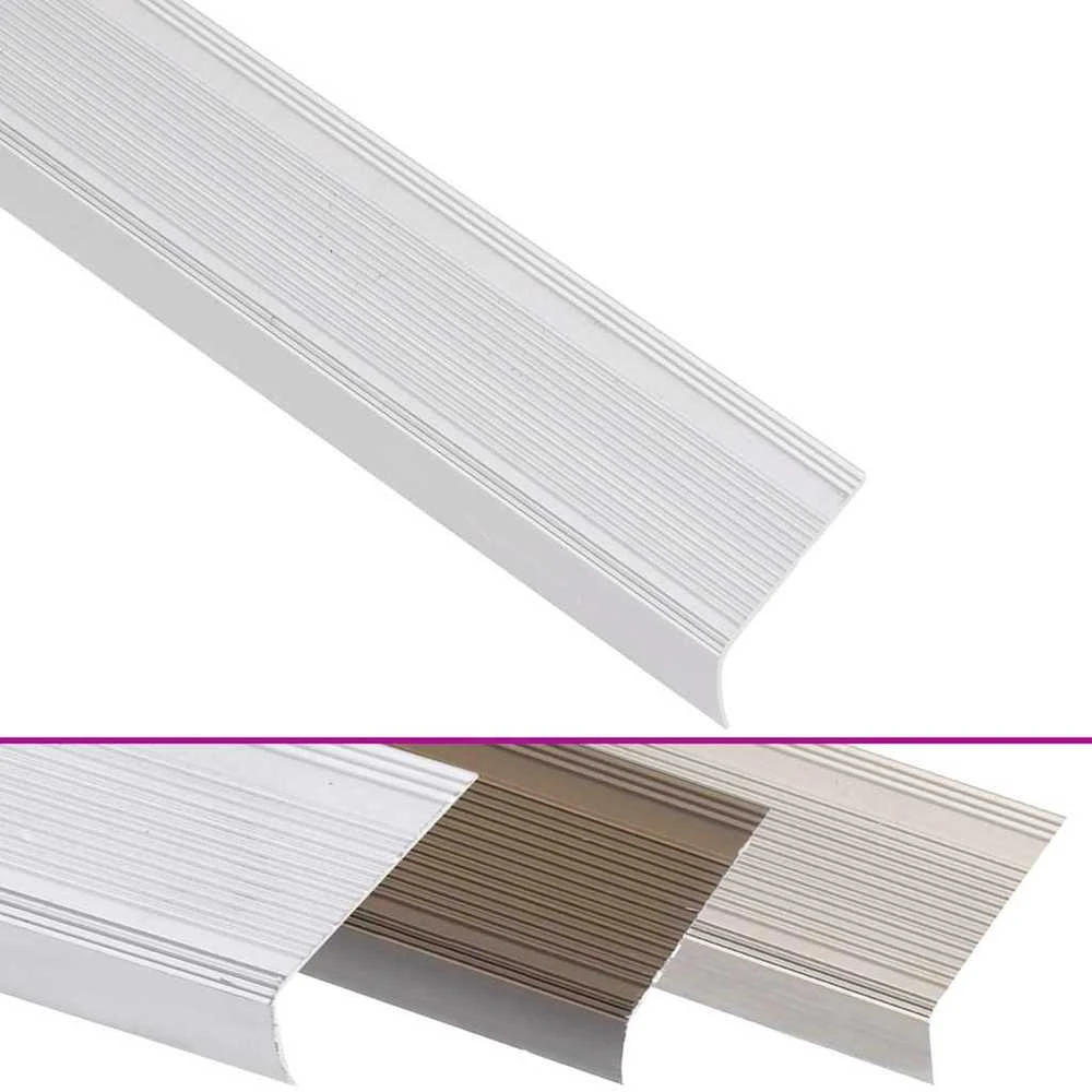Profiliai laiptams, 5vnt., sidabro, 100 cm, aliuminis, L formos