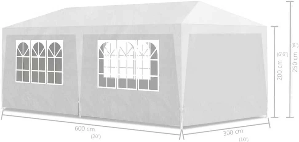 Proginė palapinė, 3x6 m, balta