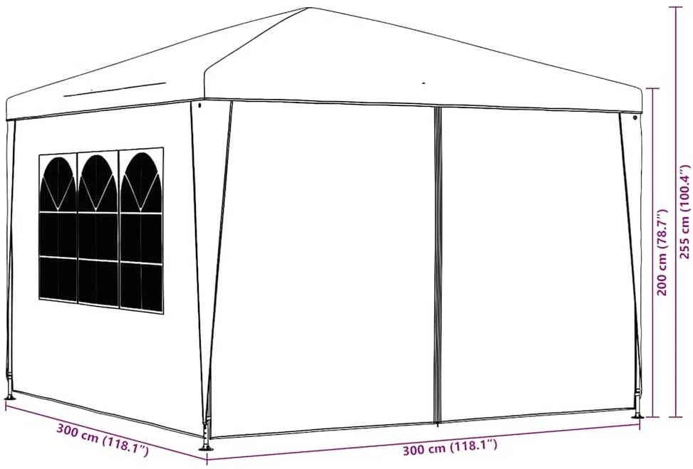Proginė palapinė, 3x3m, antracito spalvos