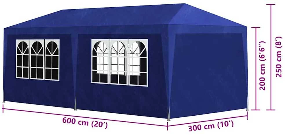 Proginė palapinė, 3x6 m, mėlyna