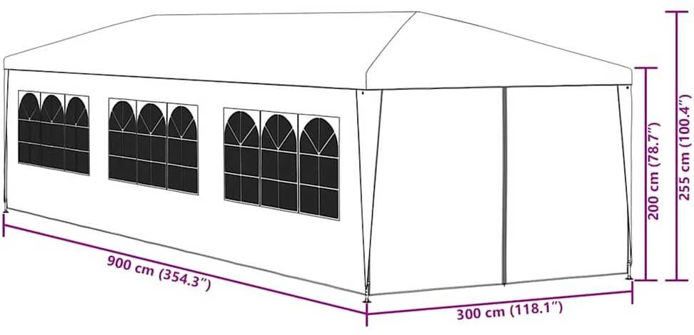 Proginė palapinė, 3x9 m, balta