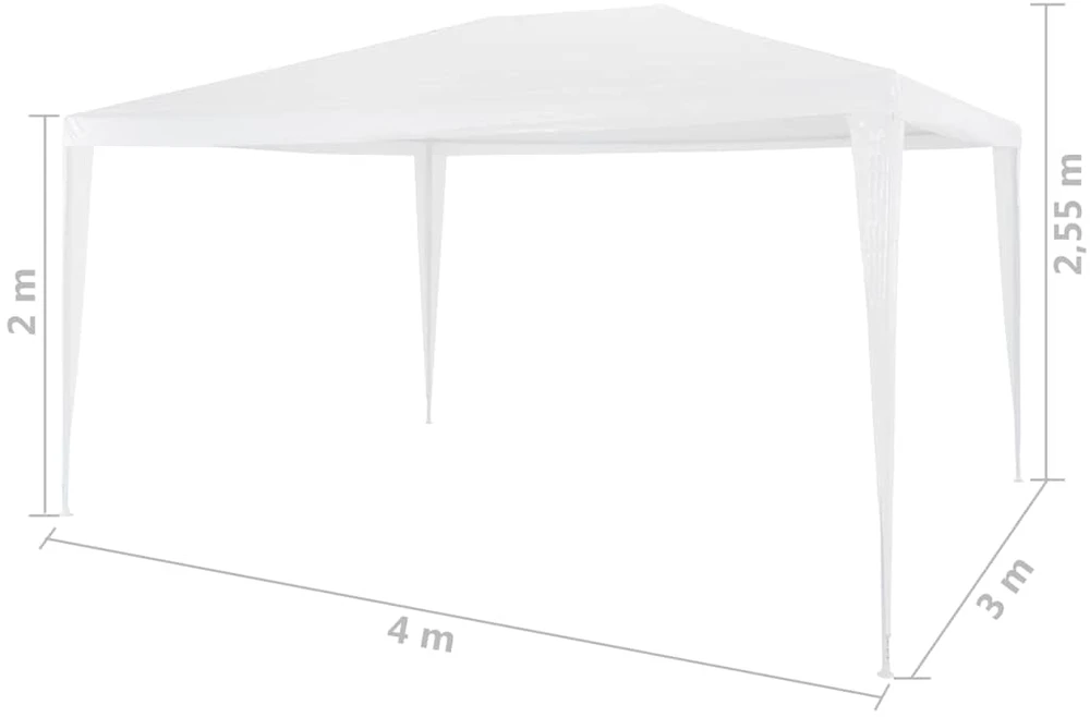 Proginė palapinė, balta, 3x4 m